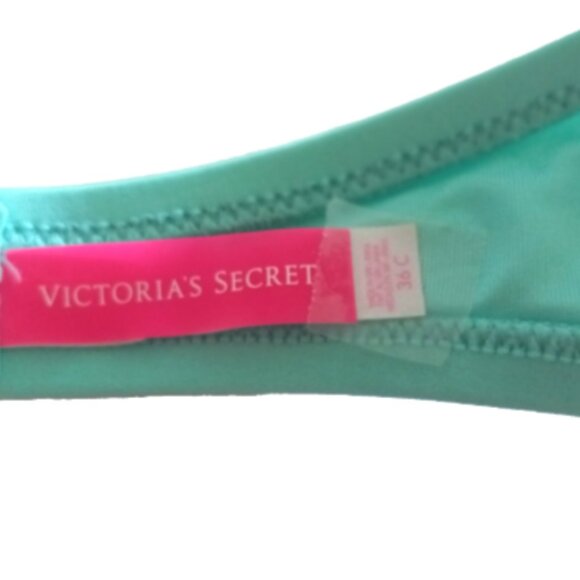 Victoria’s Secret Bikini Top 36C Aqua Strapless Push Up Swimwear Beach Bathing S - Picture 6 of 7